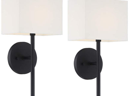 Possini Euro Favreau 16 1/4" High Black Wall Sconce Set of 2