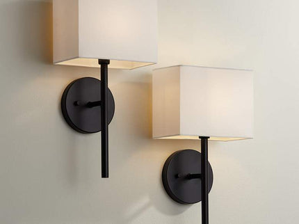 Possini Euro Favreau 16 1/4" High Black Wall Sconce Set of 2