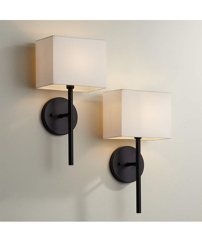 Possini Euro Favreau 16 1/4" High Black Wall Sconce Set of 2