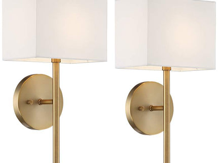 Possini Euro Favreau 16 1/4" High Warm Brass Wall Sconce Set of 2