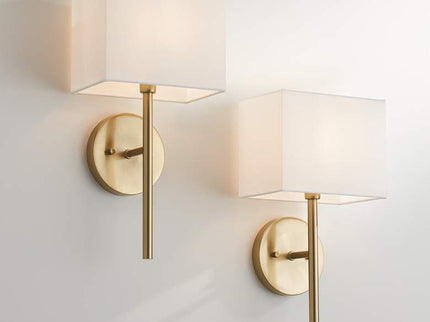 Possini Euro Favreau 16 1/4" High Warm Brass Wall Sconce Set of 2