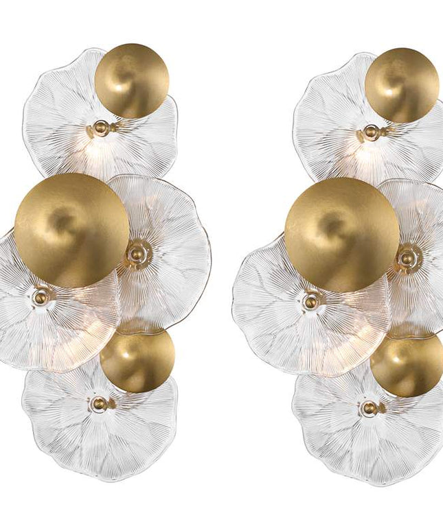 Possini Euro Filoli 16" High Gold Plated 2-Light Wall Sconce Set of 2