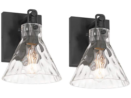 Possini Euro Ishii 9 1/4" Wide Matte Black Wall Sconce Set of 2