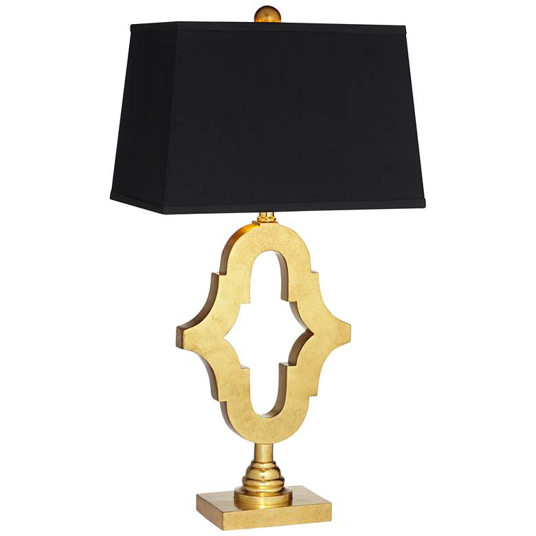 Possini Euro Judith 28 3/4" Open Keyhole Black and Gold Table Lamp