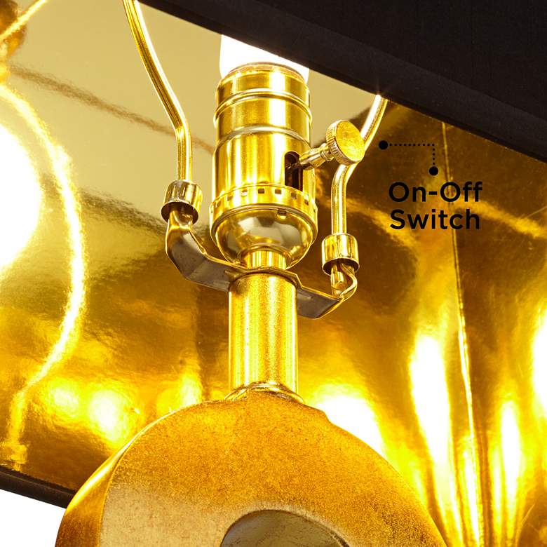 Possini Euro Judith 28 3/4" Open Keyhole Black and Gold Table Lamp