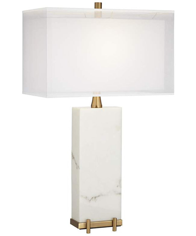 Possini Euro Jules 30 1/2" Faux Marble Double Shade Modern Table Lamp