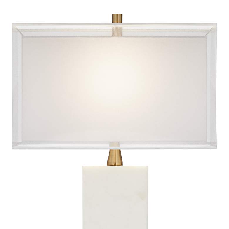 Possini Euro Jules 30 1/2" Faux Marble Double Shade Modern Table Lamp