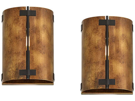 Possini Euro Julian 8 1/4"H Rustic Bronze Metal Wall Sconce Set of 2