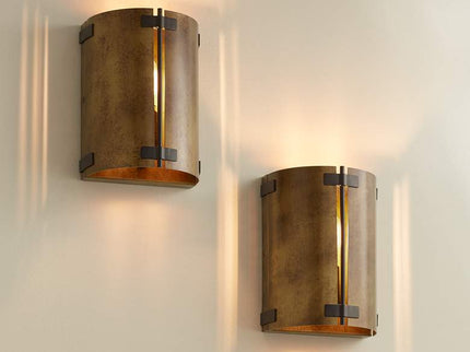 Possini Euro Julian 8 1/4"H Rustic Bronze Metal Wall Sconce Set of 2