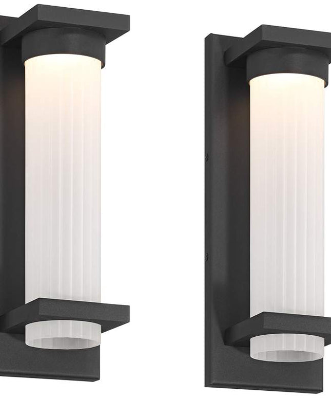 Possini Euro Kathleen 14" High Sand Black LED Wall Sconce Set of 2
