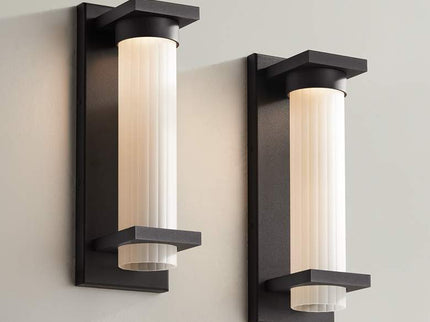 Possini Euro Kathleen 14" High Sand Black LED Wall Sconce Set of 2