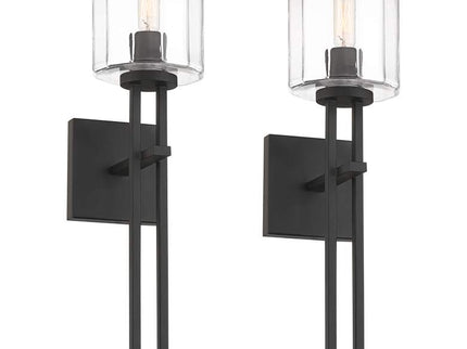 Possini Euro Katrina 17 1/2" High Black Wall Sconce Set of 2