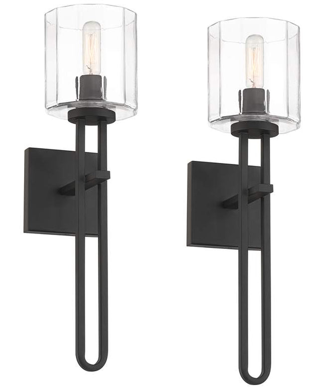 Possini Euro Katrina 17 1/2" High Black Wall Sconce Set of 2