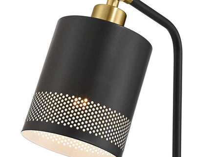 Possini Euro Keller 24" High Black and Brass Outlet and USB Desk Lamp