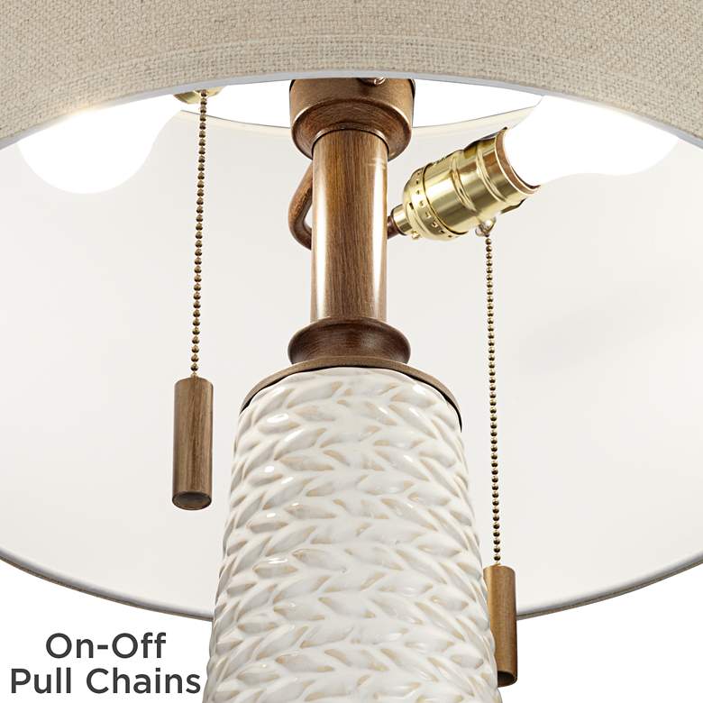 Possini Euro Kingston 32 3/4" High Pull Chain White Ceramic Table Lamp