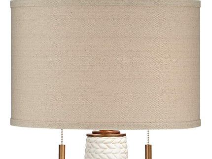 Possini Euro Kingston 32 3/4" White Ceramic Table Lamps Set of 2