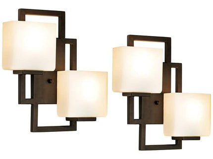 Possini Euro Lighting on the Square 15.5" Bronze Wall Sconces Set of 2