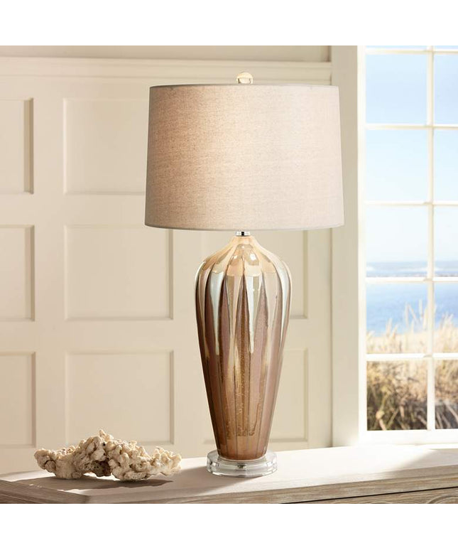 Possini Euro Loren 28 1/4" Ivory Drip Handcrafted Modern Ceramic Lamp