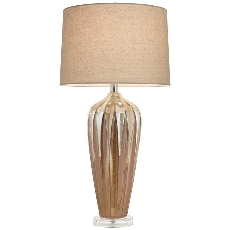 Possini Euro Loren 28 1/4" Ivory Drip Handcrafted Modern Ceramic Lamp