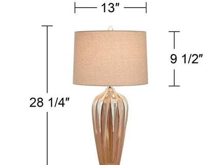 Possini Euro Loren Ivory Handcrafted Modern Ceramic Table Lamps Set of 2