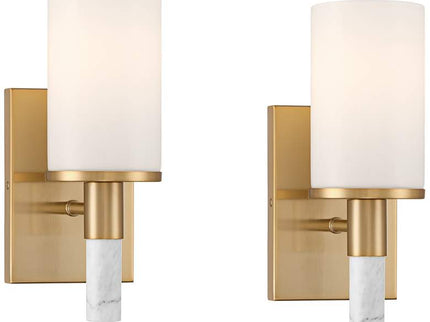 Possini Euro Lucius 11"H Soft Gold & Marble Wall Sconce Set of 2