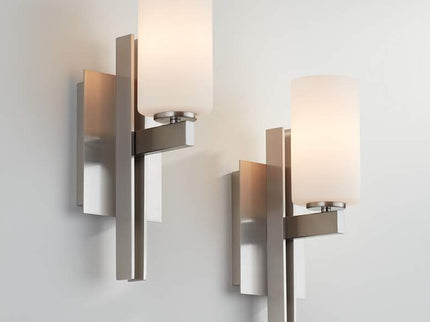 Possini Euro Ludlow 14" High Brushed Nickel Wall Sconce Set of 2