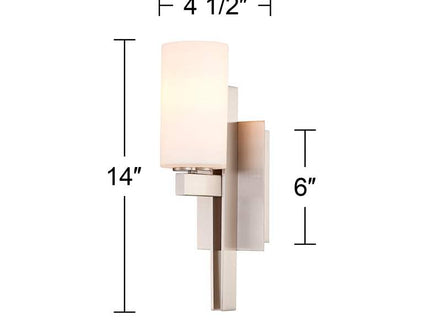Possini Euro Ludlow 14" High Brushed Nickel Wall Sconce Set of 2
