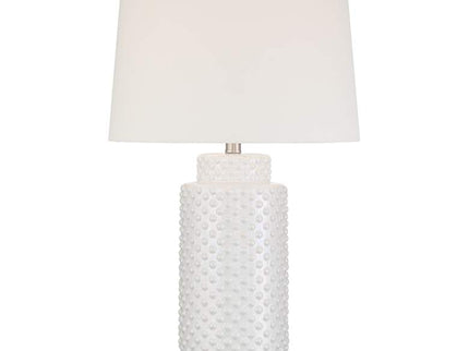 Possini Euro Luisa 28" High Modern Dimpled White Ceramic Table Lamp