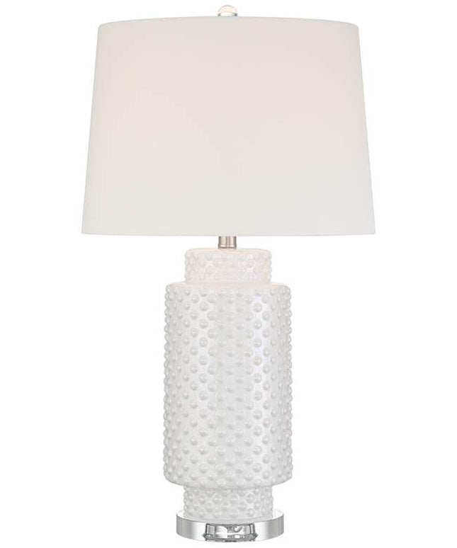 Possini Euro Luisa 28" High Modern Dimpled White Ceramic Table Lamp