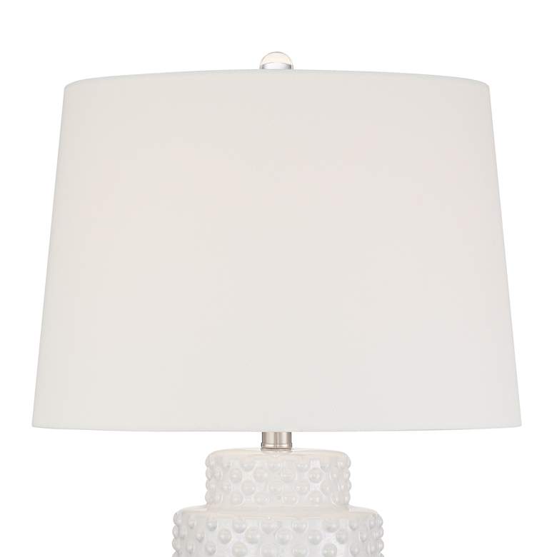 Possini Euro Luisa 28" High Modern Dimpled White Ceramic Table Lamp