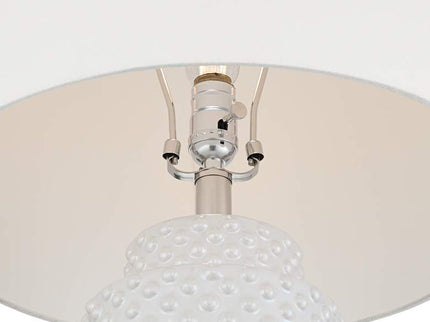 Possini Euro Luisa 28" High Modern Dimpled White Ceramic Table Lamp