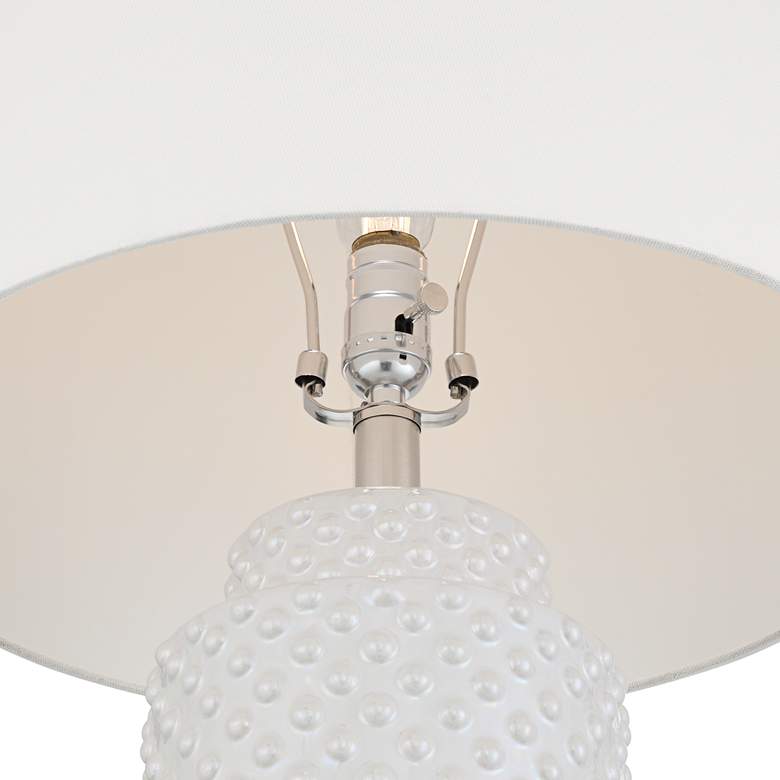 Possini Euro Luisa 28" High Modern Dimpled White Ceramic Table Lamp