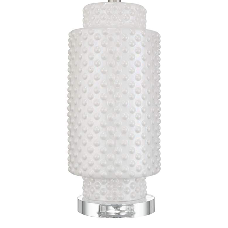 Possini Euro Luisa 28" High Modern Dimpled White Ceramic Table Lamp