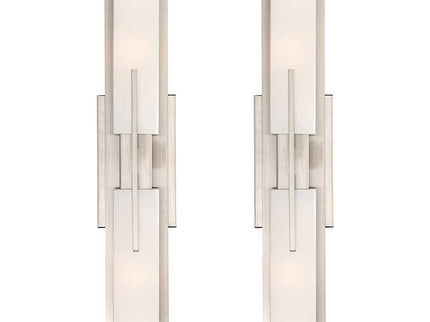 Possini Euro Midtown 23 1/2" High Satin Nickel Bath Light Set of 2