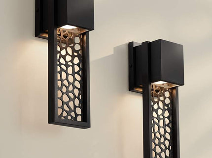 Possini Euro Miele 16" High Matte Black Wall Sconce Set of 2