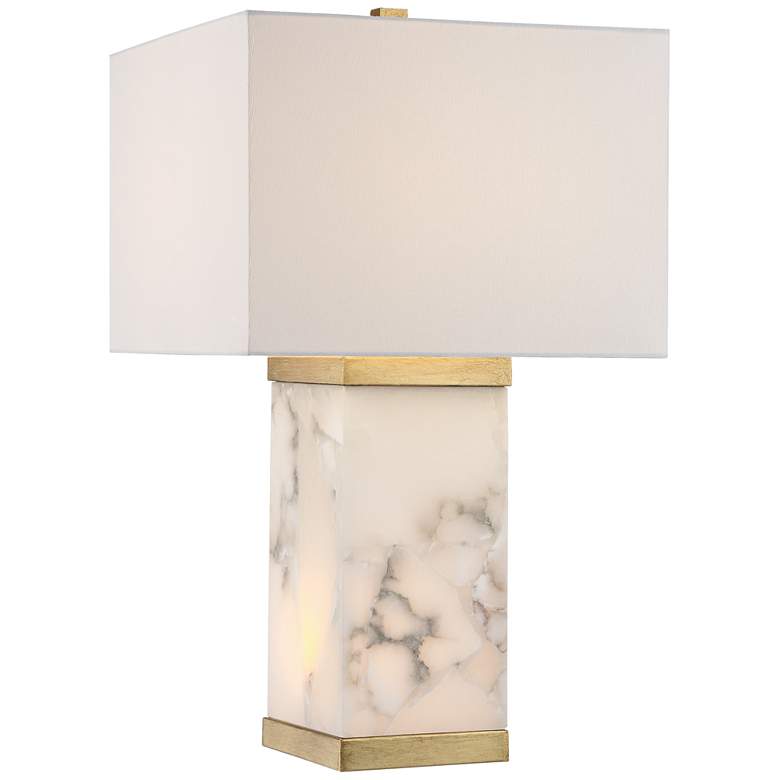 Possini Euro Mindy 24 3/4" Alabaster Table Lamp with Night Light