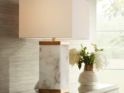 Possini Euro Mindy 24 3/4" Alabaster Table Lamp with Night Light