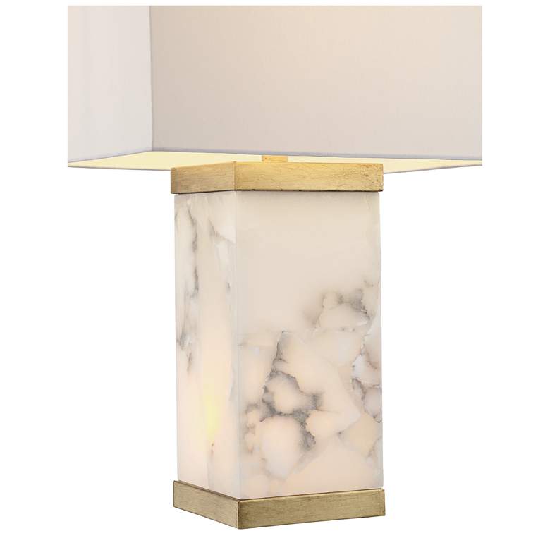 Possini Euro Mindy 24 3/4" Alabaster Table Lamp with Night Light