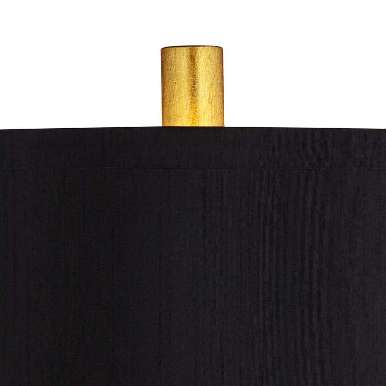 Possini Euro Minerva Gold Leaf Black Table Lamps Set of 2