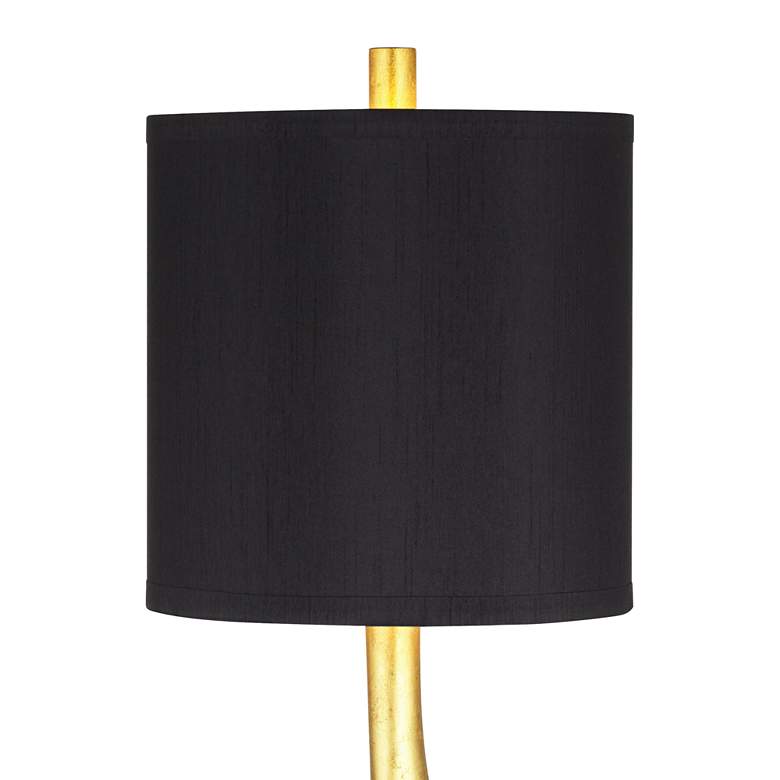 Possini Euro Minerva Gold Leaf Black Table Lamps Set of 2