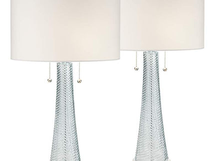 Possini Euro Miriam 28 1/2" Swirl Blue Glass Coastal Lamps Set of 2