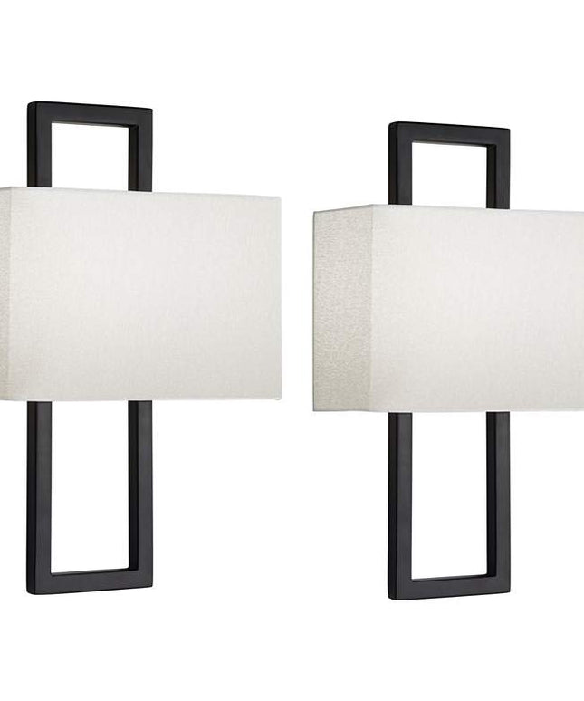 Possini Euro Modena 15 1/2" High Black Wall Sconce Set of 2