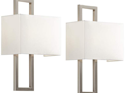 Possini Euro Modena 15 1/2" High Brushed Nickel Wall Sconce Set of 2