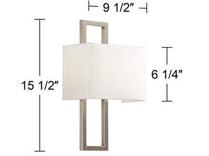 Possini Euro Modena 15 1/2" High Brushed Nickel Wall Sconce Set of 2