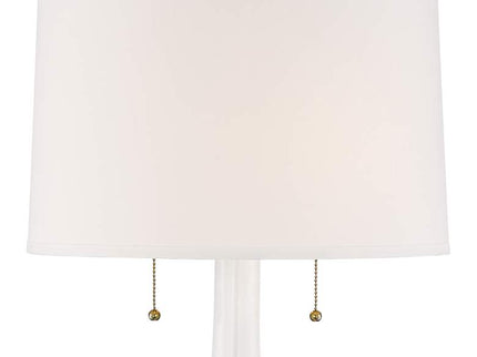 Possini Euro Natalia 27" White Modern Luxe Ceramic Floral Table Lamp