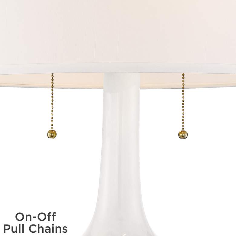 Possini Euro Natalia 27" White Modern Luxe Ceramic Floral Table Lamp