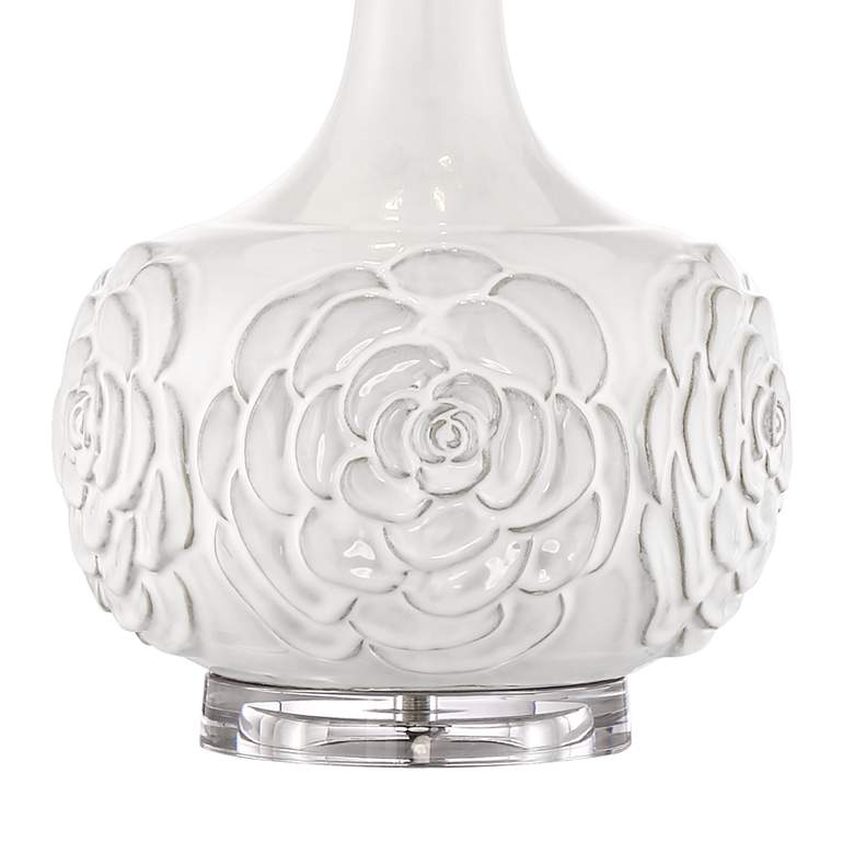 Possini Euro Natalia 27" White Modern Luxe Ceramic Floral Table Lamp