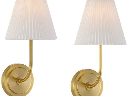Possini Euro Nina 14" High Gold Plate Wall Sconce Set of 2