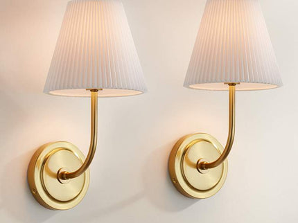 Possini Euro Nina 14" High Gold Plate Wall Sconce Set of 2