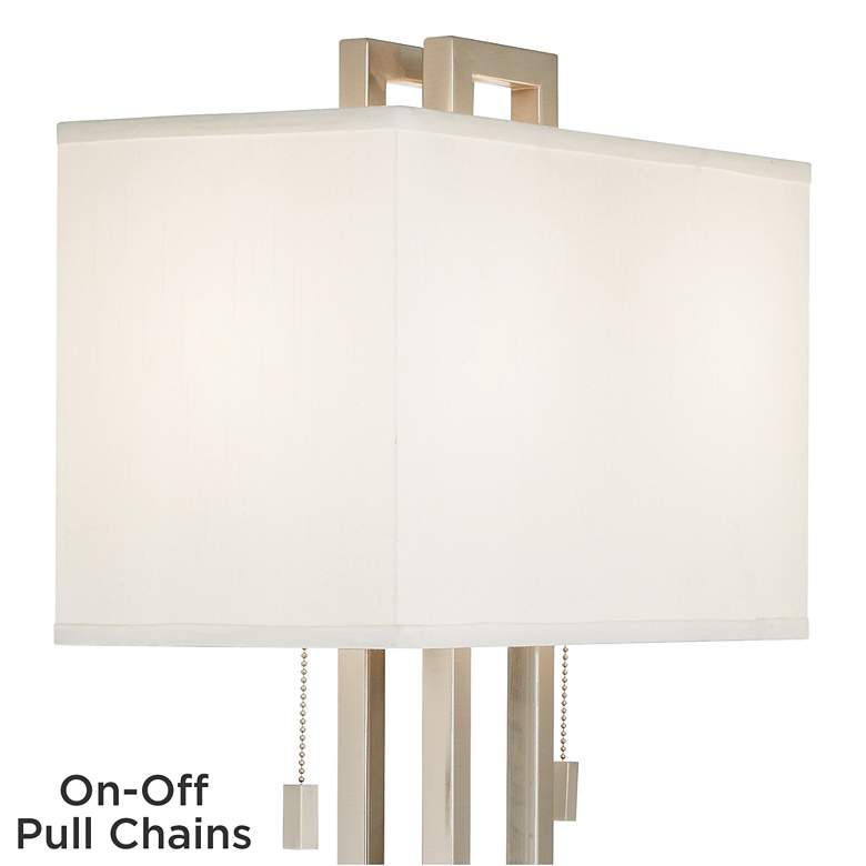 Possini Euro Open Rectangle 30" Brushed Nickel Table Lamp